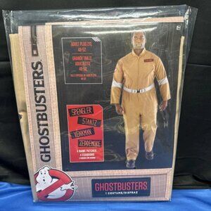 Men’s Plus Ghostbusters Jumpsuit Halloween Costume Licensed 2XL 48/52 NEW In pkg